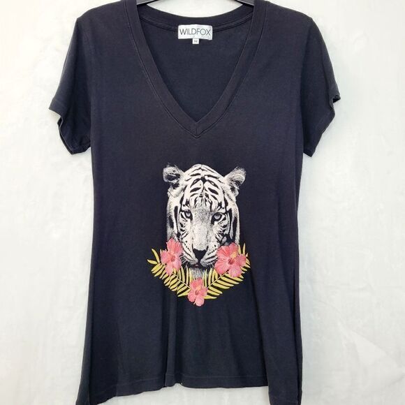 Wildfox Siberian Tiger V Neck Top Size Medium - Picture 1 of 4